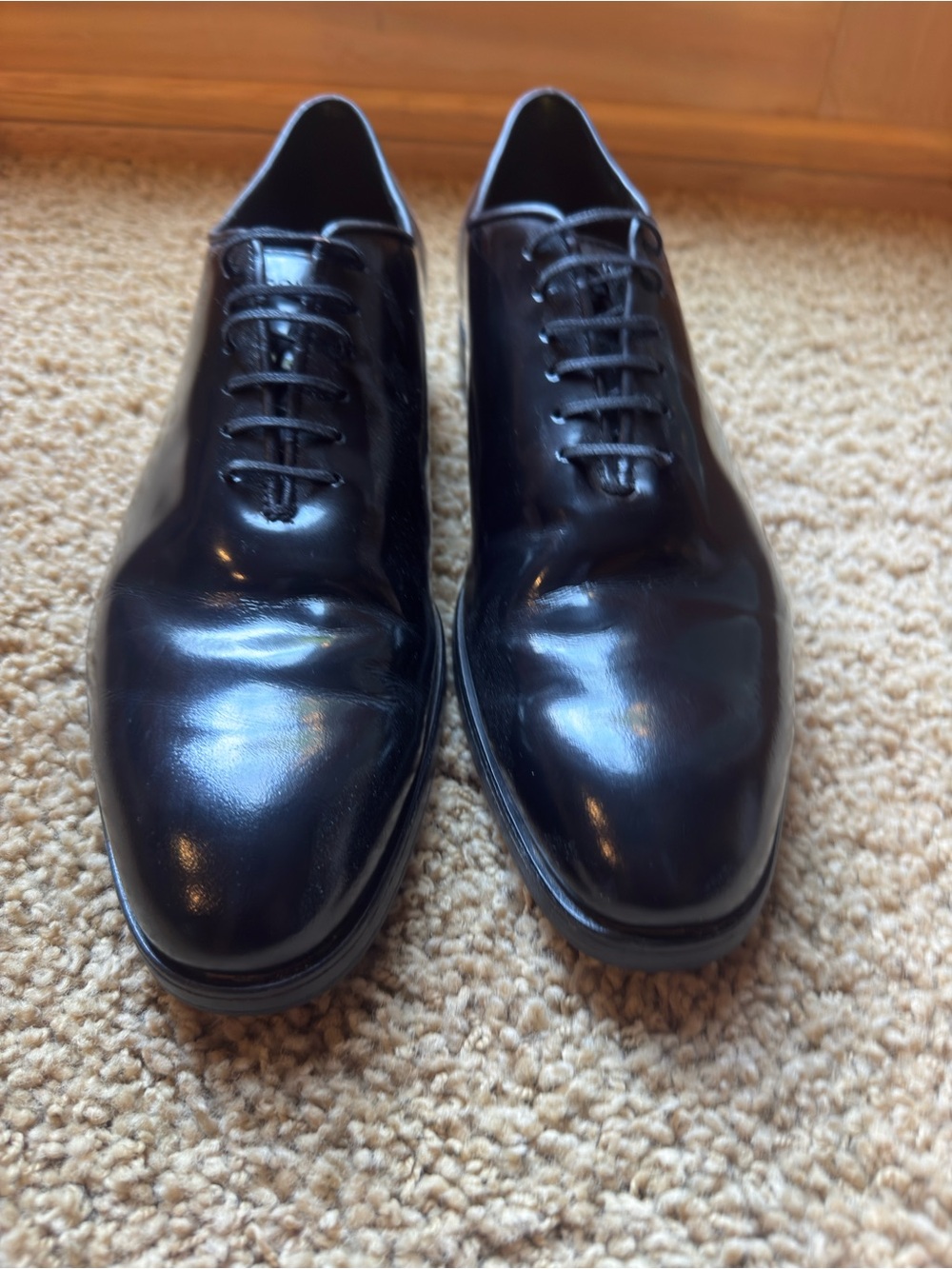 Cole Haan Black Leather Oxford Lace-Up Dress Shoes